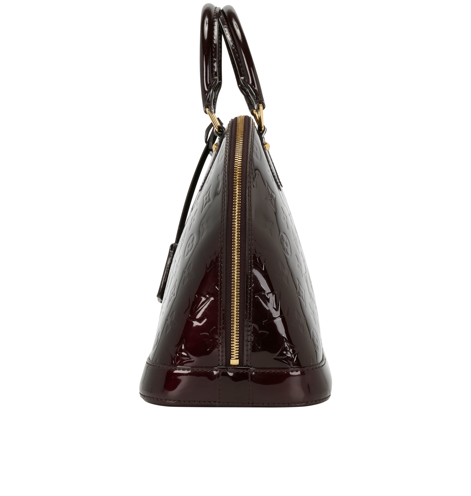 Alma PM, &pound;650, Handbags, Burgundy, Patent Leather, Bottom view